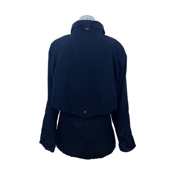 Mulberry Street Women’s Black Hooded Anorak Jacket Drawstring Waist Sz M - Picture 3 of 8